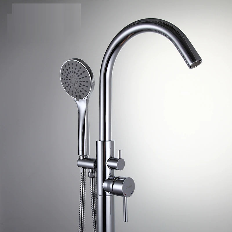 Juno freestanding chrome bathtub shower faucet