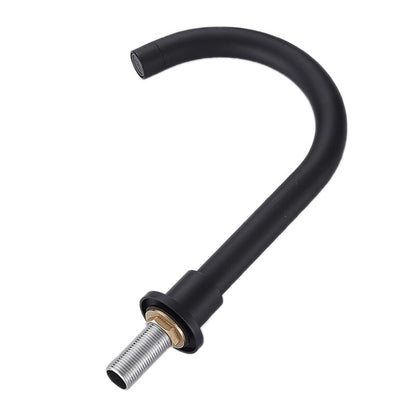 Juno Classic Goose Neck Matte Black Dual Handle Deck Mount Faucet