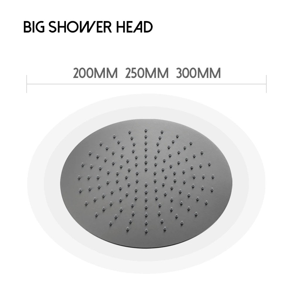 Gunmetal Rainfall Shower System — Wall-Mounted Mixer Set with 8, 10 or 12-Inch Head - image 5