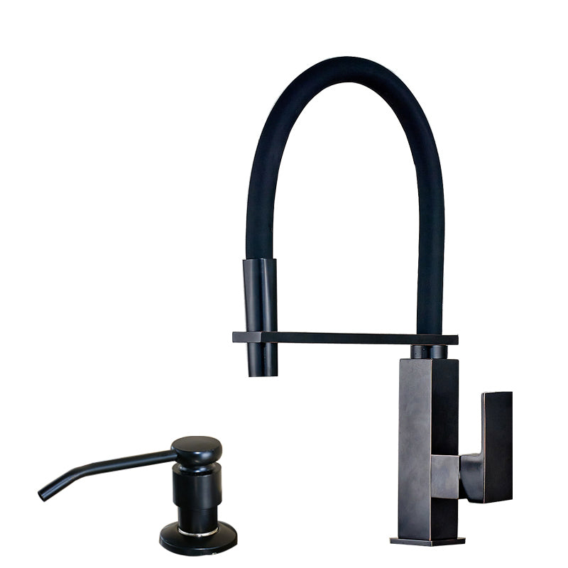 Hammer Kitchen Faucet Oil Rubbed Bronze Finish Squares Body Stand Deck Bar Mounted