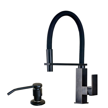 Hammer Kitchen Faucet Oil Rubbed Bronze Finish Squares Body Stand Deck Bar Mounted