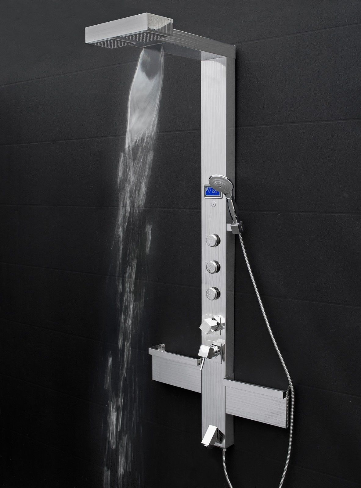 Hammer Stainless Steel Rainfall Shower Panel with Handheld Shower Head