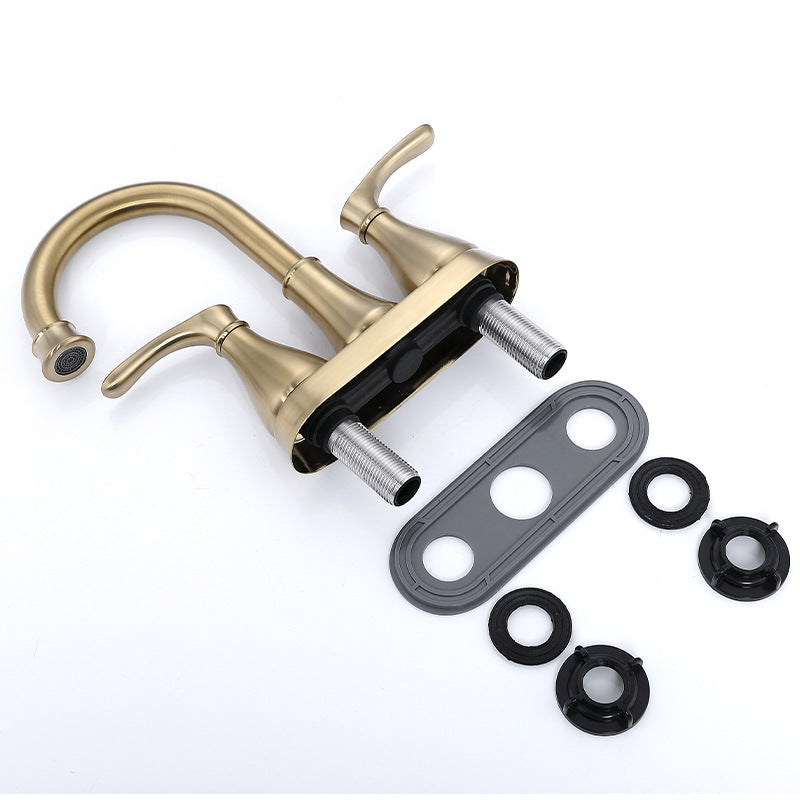 Juno Brushed Nickel Bathroom Faucet Dual Handle Deck Mounted Faucet