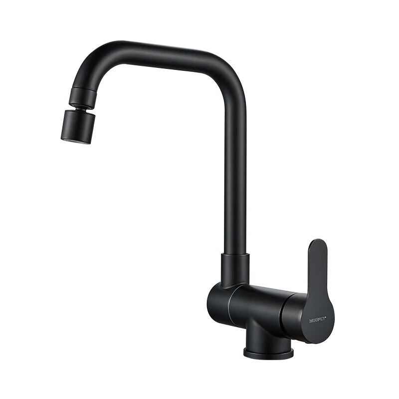 Juno Commercials Deck Mount Black  Pull Out Kitchen Faucets in Two Way Mixer Spray Modes
