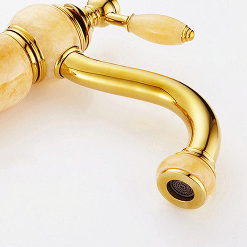 Houston Deck Mount Single Handle Single Hole Gold Bathroom Basin Sink Faucet