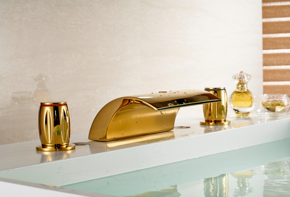 Buenos Gold polished Bathroom Sink Faucet And Mixer Tap for Bathtub 