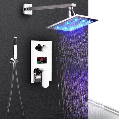 Juno Polished Gold 3 Way LCD Mixer Valve With Digital Display Bath Shower Faucet