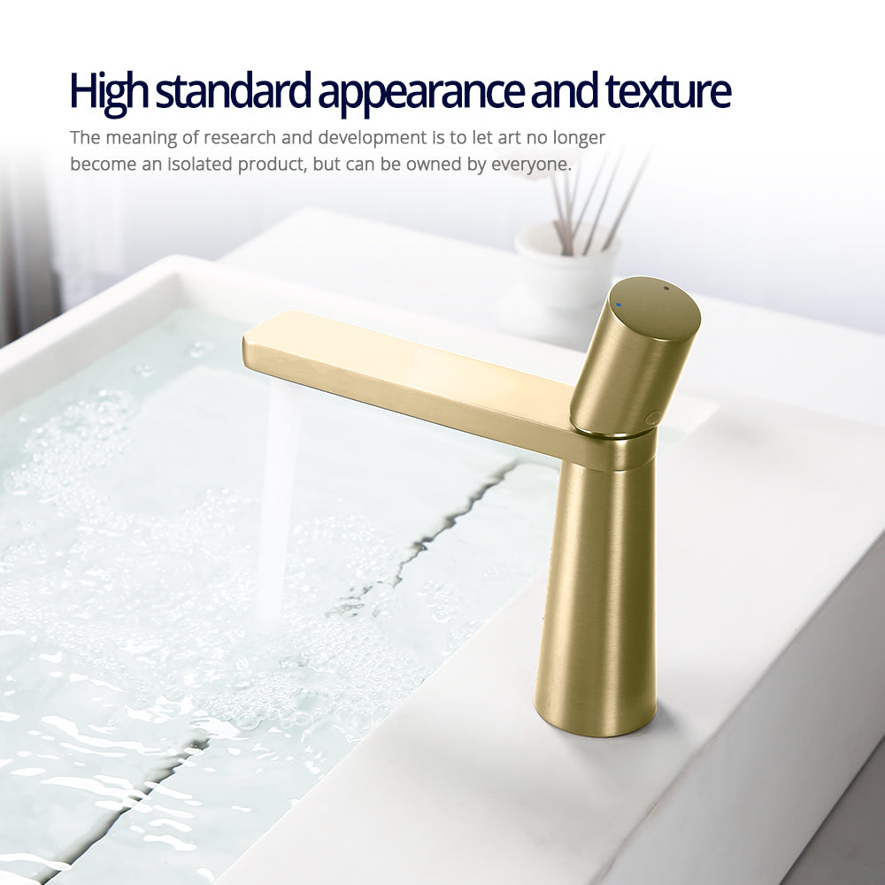 Juno Commercials Deck Mount Brushed Finish Bathroom Single Handle Mixer Faucet