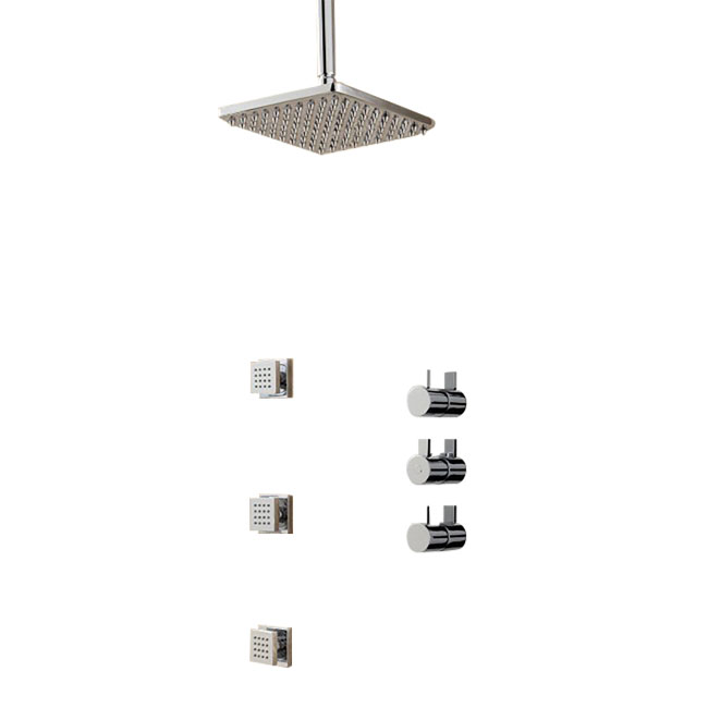 Thermostatic Rainfall Shower System with 3 Body Jets