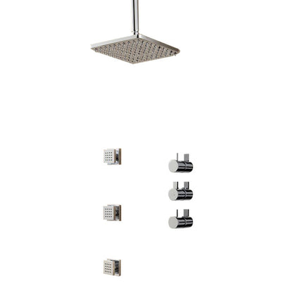 Thermostatic Rainfall Shower System with 3 Body Jets