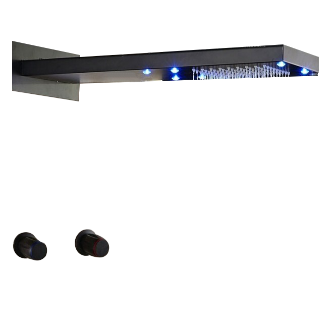 Juno Waterfall Rainfall LED Oil Rubbed Bronze Shower Systems