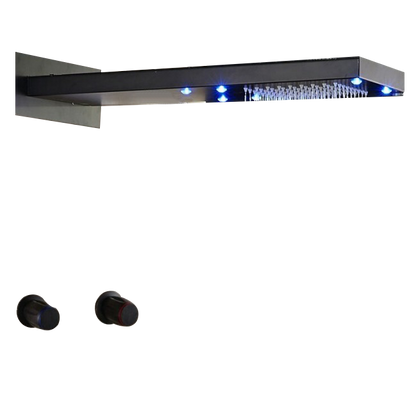 Juno Waterfall Rainfall LED Oil Rubbed Bronze Shower Systems