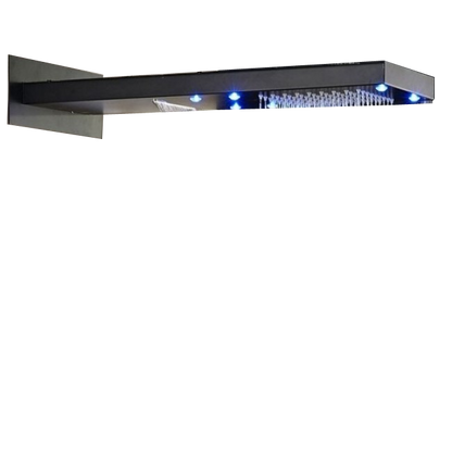 22" Dark Oil Rubbed Bronze Rain Waterfall Wall Mount LED Shower Head