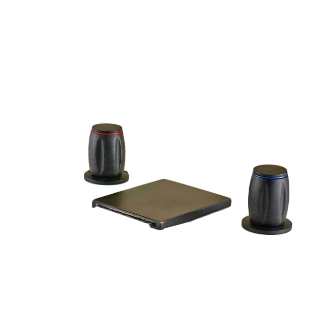 Slim Brass Body Waterfall Deck Mount Dual Handle Bathroom Sink Faucet Oil Rubbed Bronze