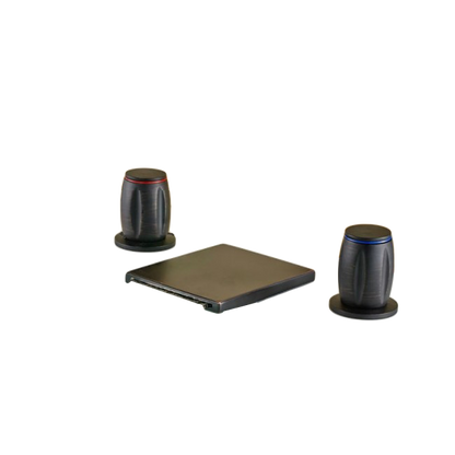 Slim Brass Body Waterfall Deck Mount Dual Handle Bathroom Sink Faucet Oil Rubbed Bronze