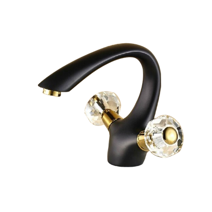 Oil Rubbed Bronze Dual Handles Deck Mounted Bathroom Vessel Sink Faucet