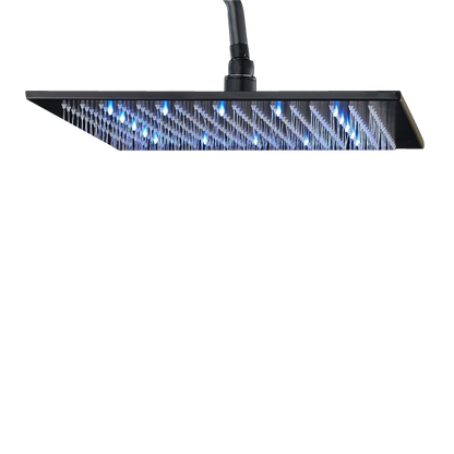 16" Oil Rubbed Bronze Square Color Changing LED Rain Shower Head