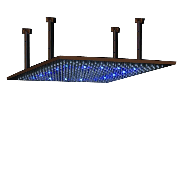 24" Oil Rubbed Bronze Square Color Changing LED Rain Shower Head