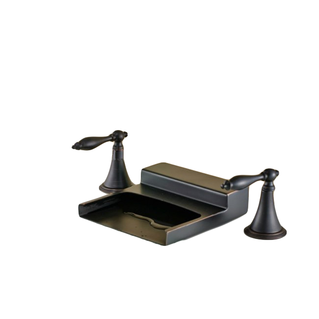Oil Rubbed Bronze Waterfall Dual Handle Bathroom Sink Faucet