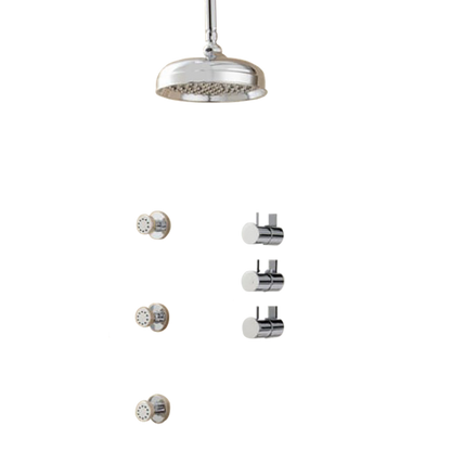 chrome rain shower systems