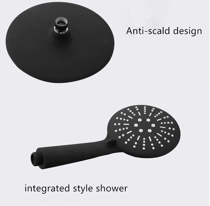 Juno Black Wall Mount Shower Head Multi Function Shower Mixer with Handheld Shower