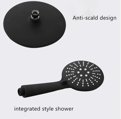 Juno Black Wall Mount Shower Head Multi Function Shower Mixer with Handheld Shower