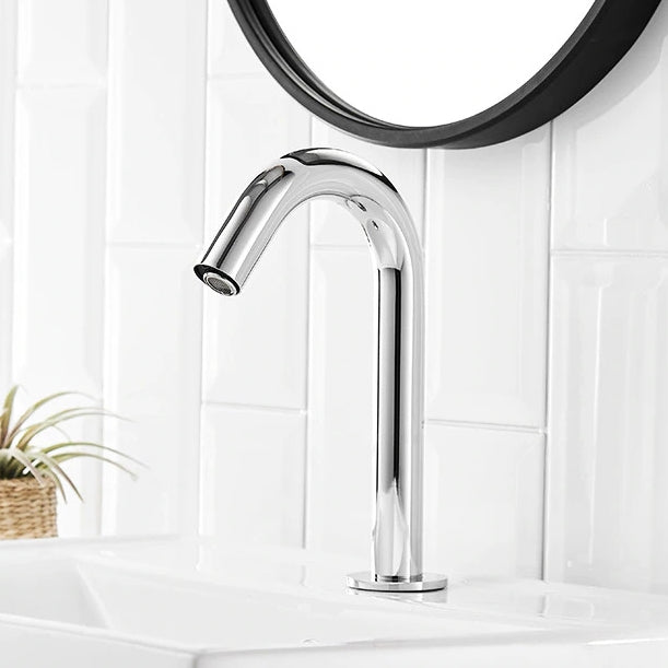 Long chrome sensor faucet