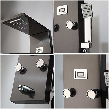 New Juno Spa Wall Shower Panel Waterfall Rainfall Digital Display Shower Panel