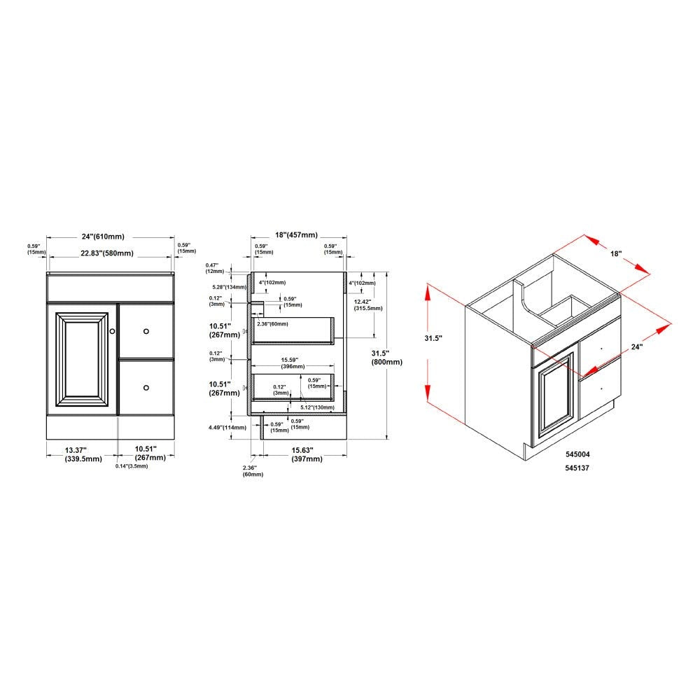 Juno White Vanity Cabinet