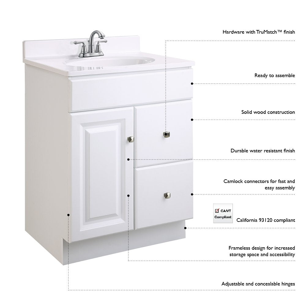 Juno White Vanity Cabinet