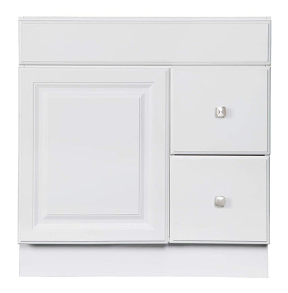 Juno White Semi-Gloss Vanity Cabinet With 1-Door and 2-Drawers Without The Top Sink