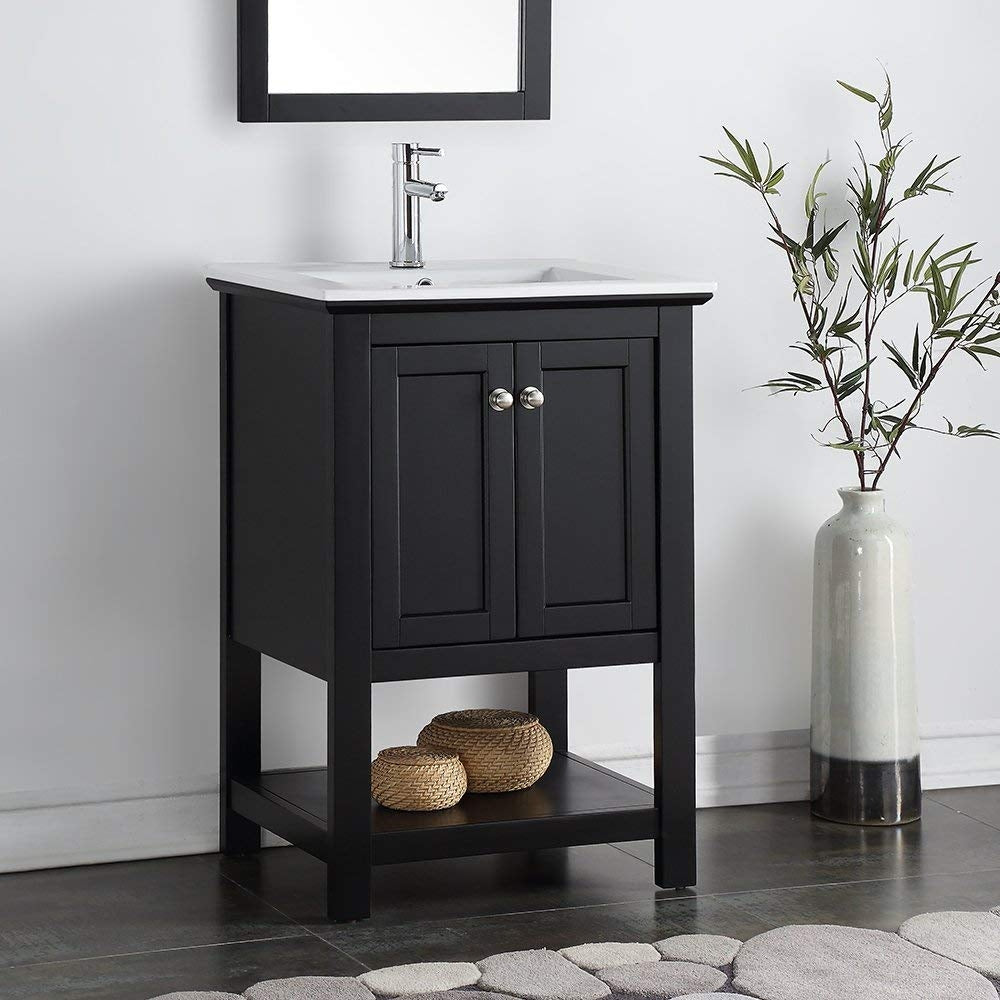 Juno 24" Black Traditional Bathroom Vanity