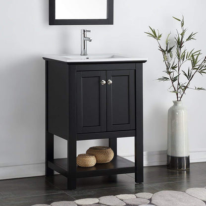 Juno 24" Black Traditional Bathroom Vanity