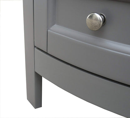 Juno 24 inch Wide All Wood Modern Gray Vanity With Vitreous Top 2 Doors and 1 Slow Close Arch Drawer
