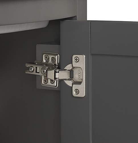 Juno 24 inch Wide All Wood Modern Gray Vanity With Vitreous Top 2 Doors and 1 Slow Close Arch Drawer