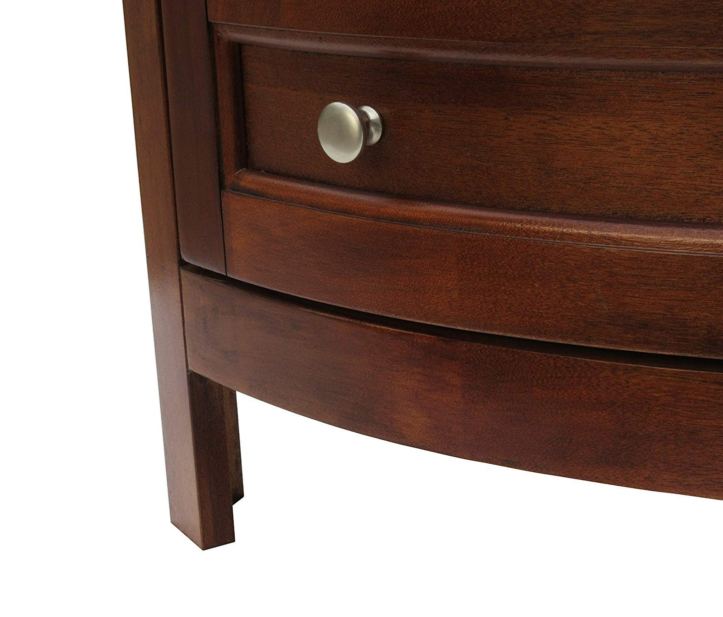 Juno 24 inch Wide All Wood Modern Walnut Finish Vanity With Vitreous Top 2 Doors and 1 Slow Close Arch Drawer