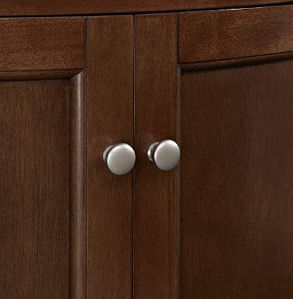 Juno 24 inch Wide All Wood Modern Walnut Finish Vanity With Vitreous Top 2 Doors and 1 Slow Close Arch Drawer