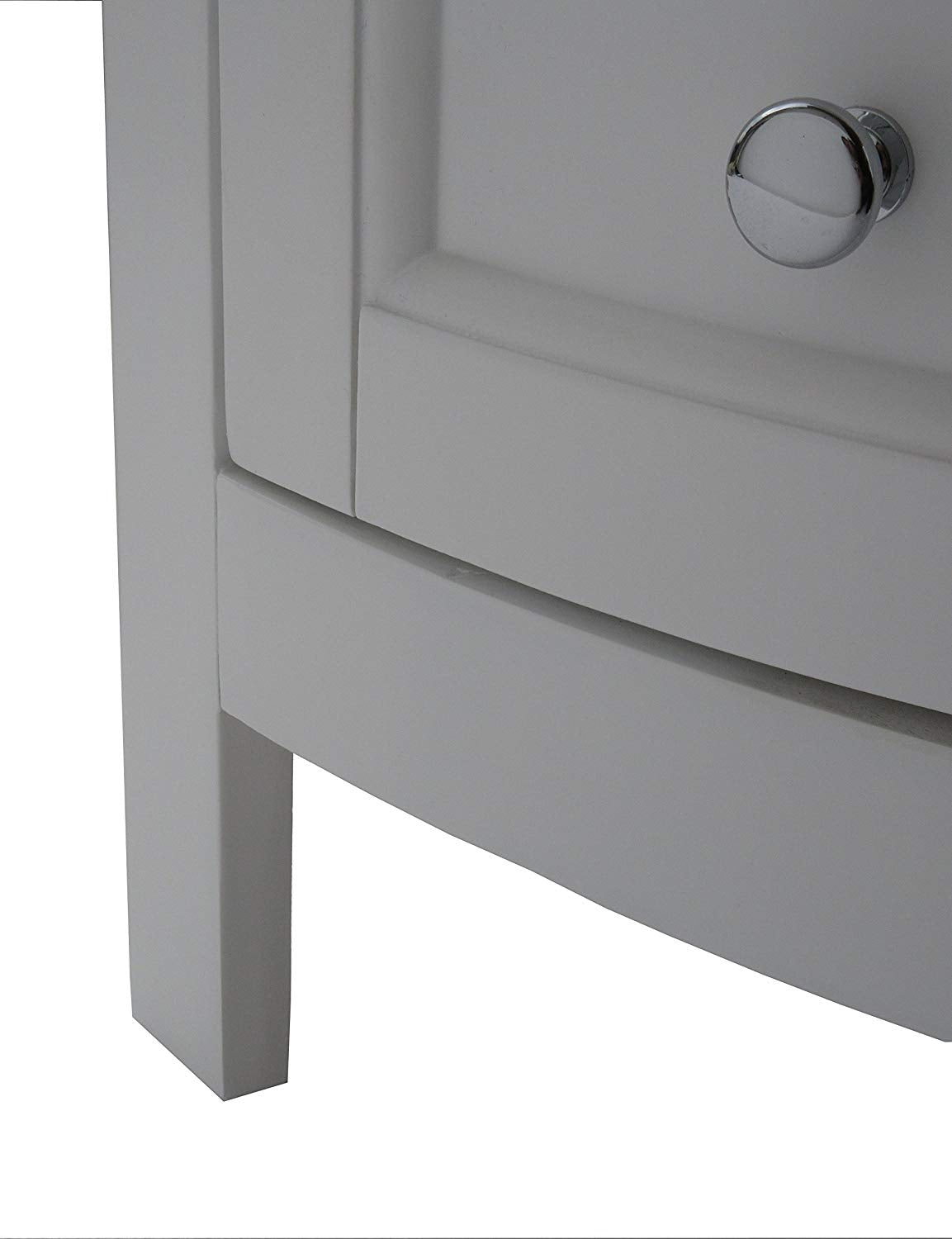 Juno 24 inch Wide All Wood Modern White Vanity With Vitreous Top 2 Doors and 1 Slow Close Arch Drawer