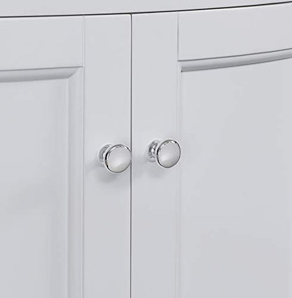 Juno 24 inch Wide All Wood Modern White Vanity With Vitreous Top 2 Doors and 1 Slow Close Arch Drawer