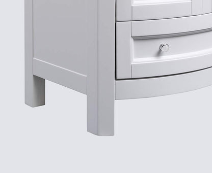 Juno 24 inch Wide All Wood Modern White Vanity With Vitreous Top 2 Doors and 1 Slow Close Arch Drawer