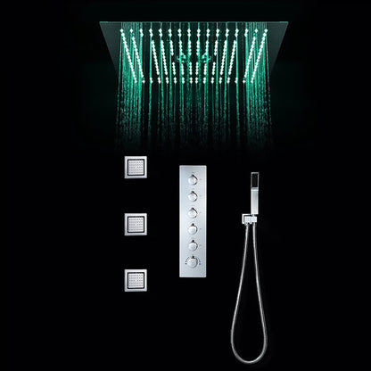 Juno Modern Design Luxury Hotel Spa Shower Head with LED lighted Rain Shower & Mist