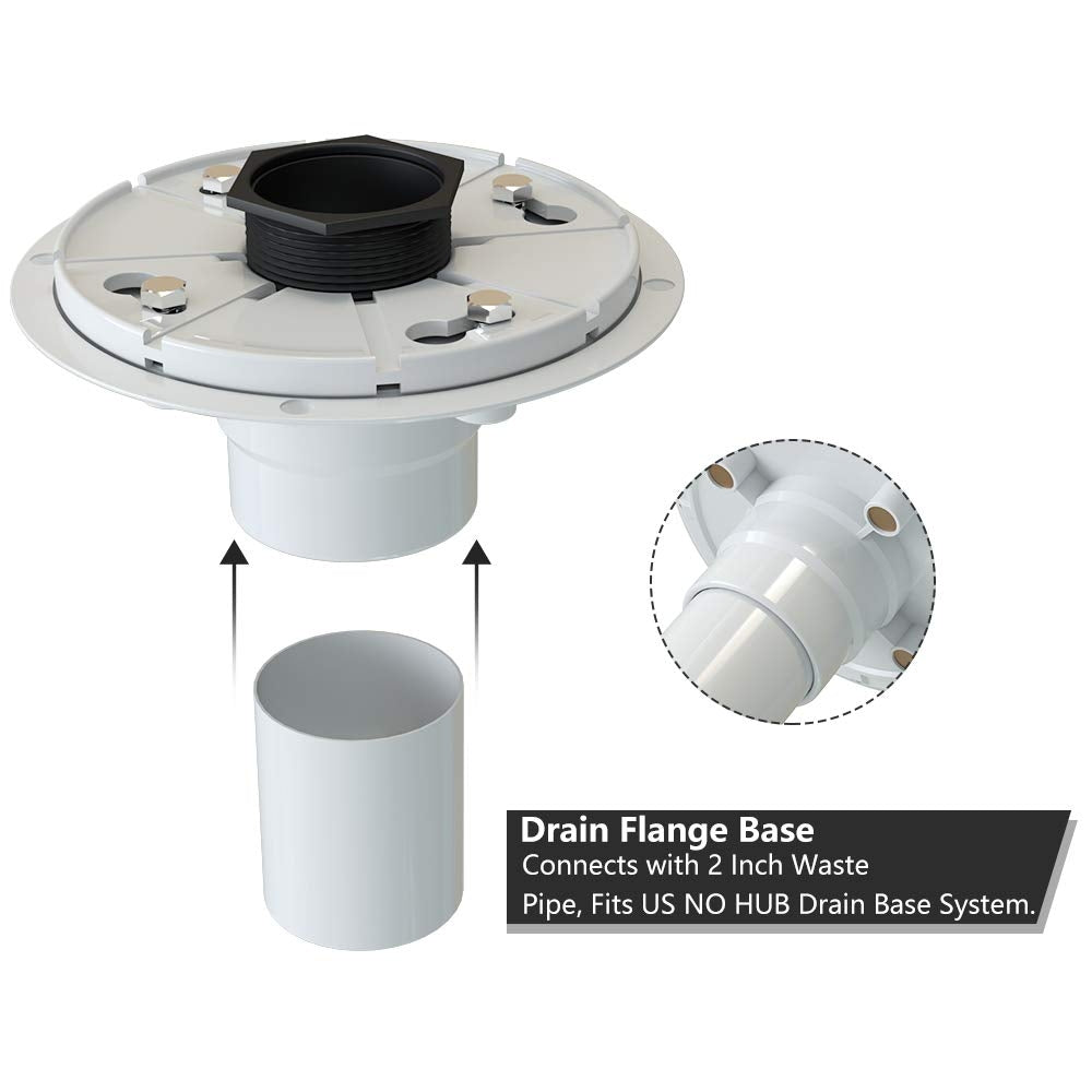 Juno 24 Inch Rectangular Linear Shower Drain In Brushed Nickel With Threaded Adapter