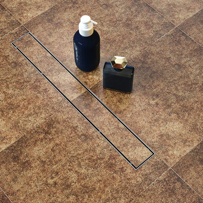 Juno 24 Inch Rectangular Linear Shower Drain In Brushed Nickel With Threaded Adapter