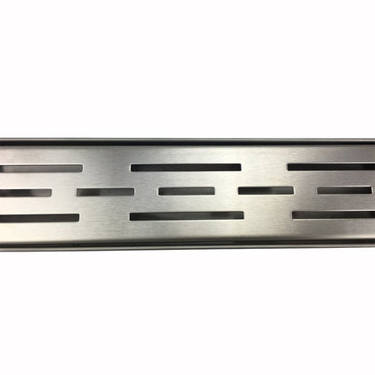 Juno 32 Inch Rectangular Brick Pattern Linear Shower Drain In Stainless Steel Includes Hair Strainer