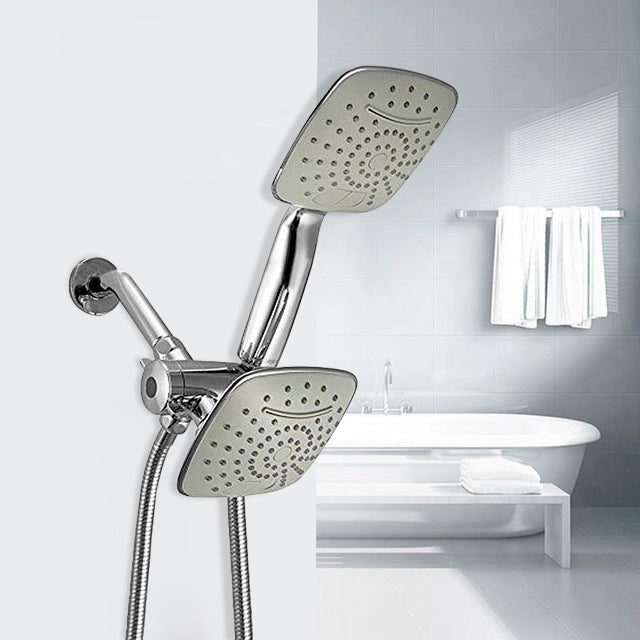 Wall Mount Chrome Finish Waterfall Rainfall Dual Square Head Shower Head
