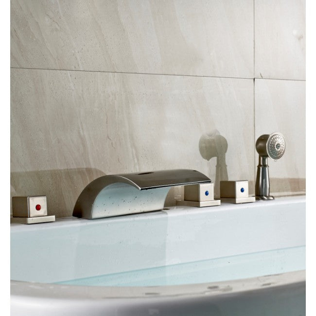 Villeurbanne 5 pcs Bathtub Faucet Mixer Brushed nickel 