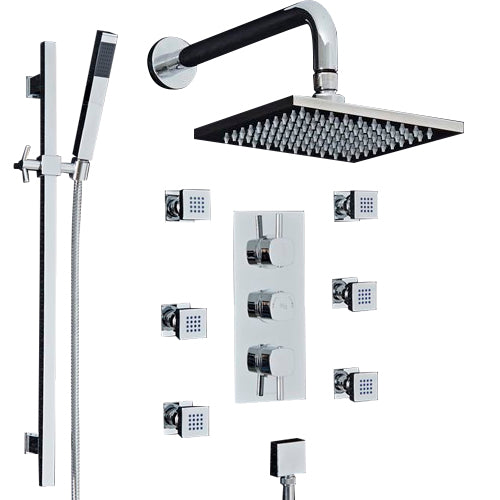 Juno Saint-Étienne Chrome Thermostatic Shower System Set
