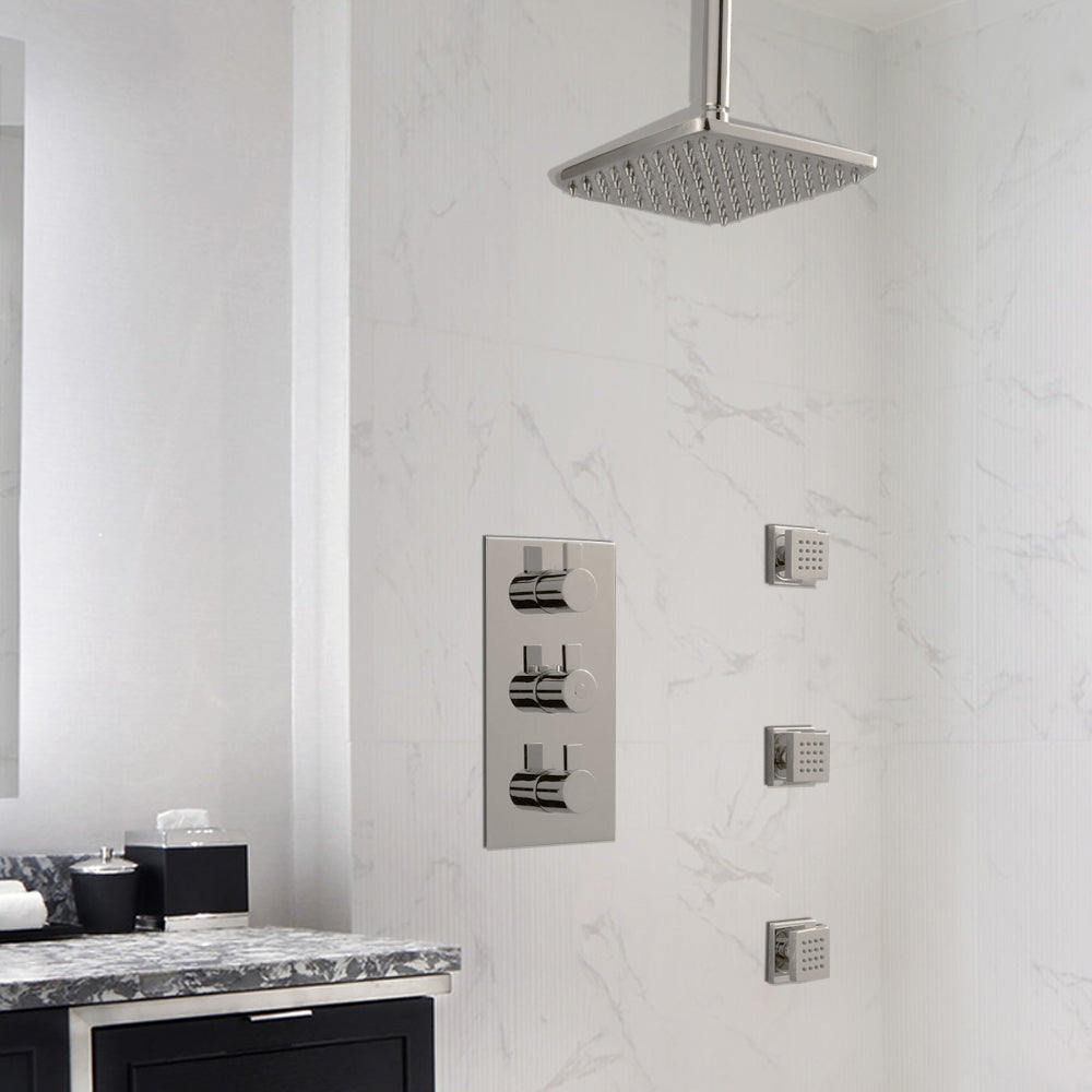 Thermostatic Rainfall Shower System with 3 Body Jets