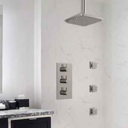 Thermostatic Rainfall Shower System with 3 Body Jets