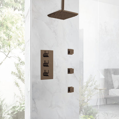 Thermostatic Rainfall Shower System with 3 Body Jets